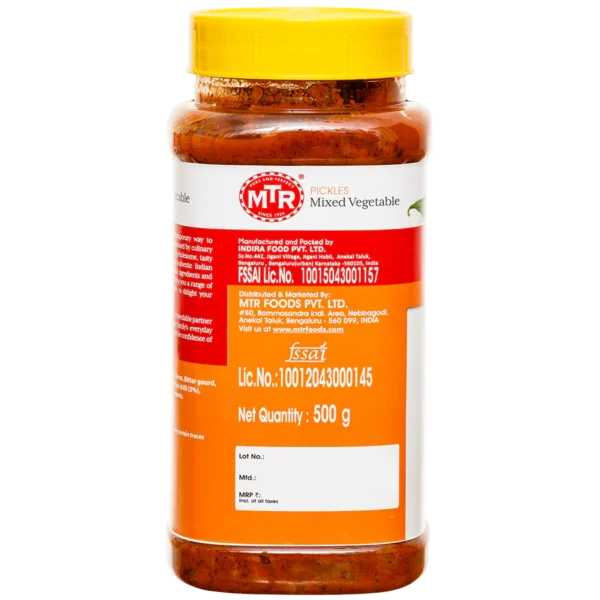 Renuka Mixed Vegetable Pickle (500g) – A Tangy & Spicy Medley of Flavors - Image 3