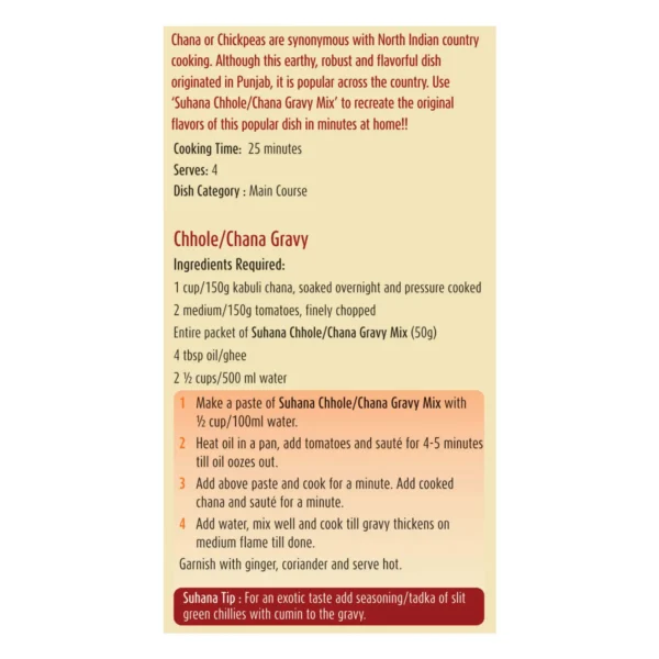 Renuka Chhole Chana Gravy Spice Mix - 200g - Image 2