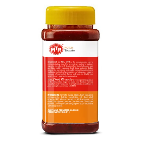 Renuka Tomato Pickle (500g) – Tangy, Spicy & Flavorful Indian Delight - Image 3